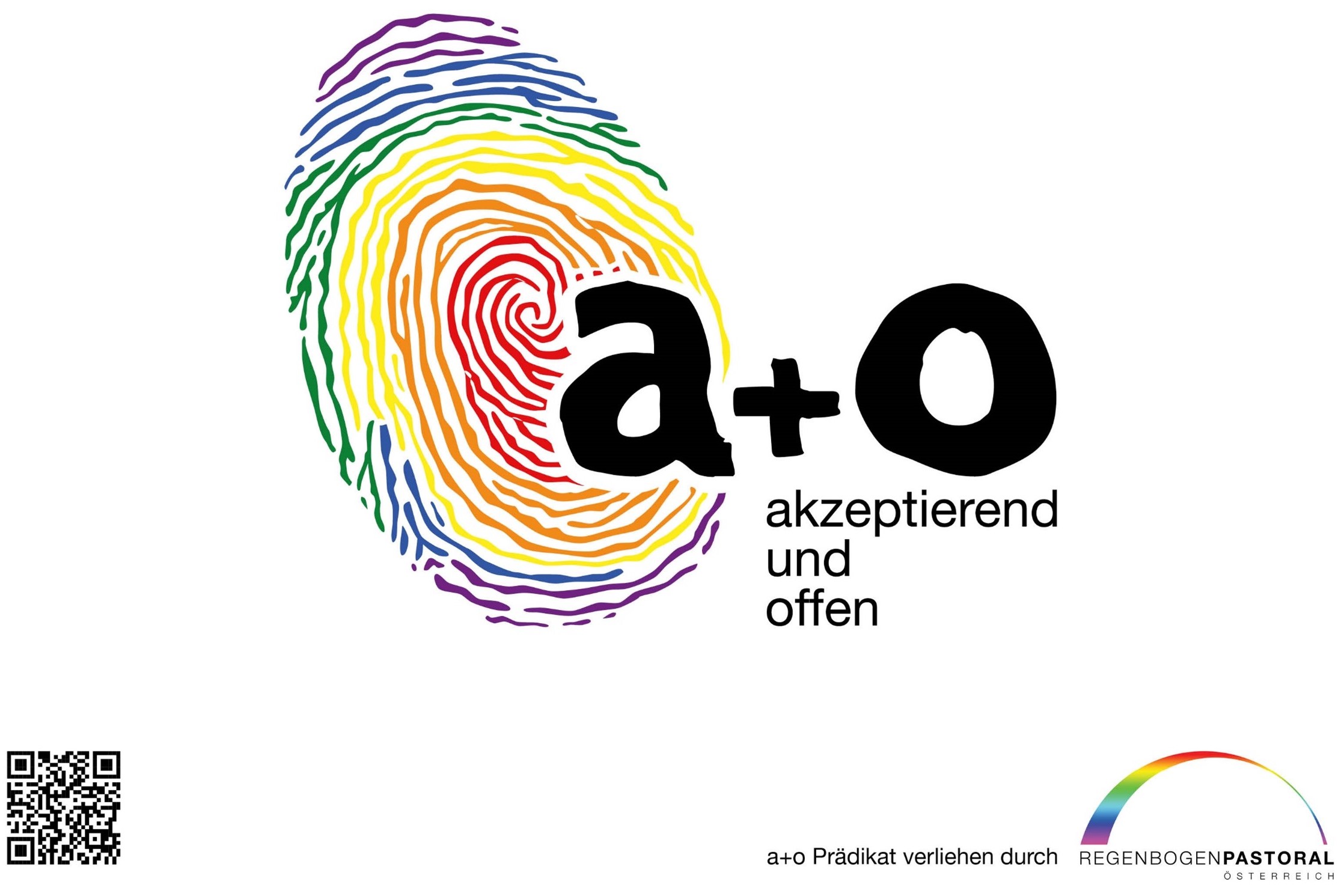 Regenbogenpastoral vergibt 'a+o | akzeptierend und offen | Prädikat'